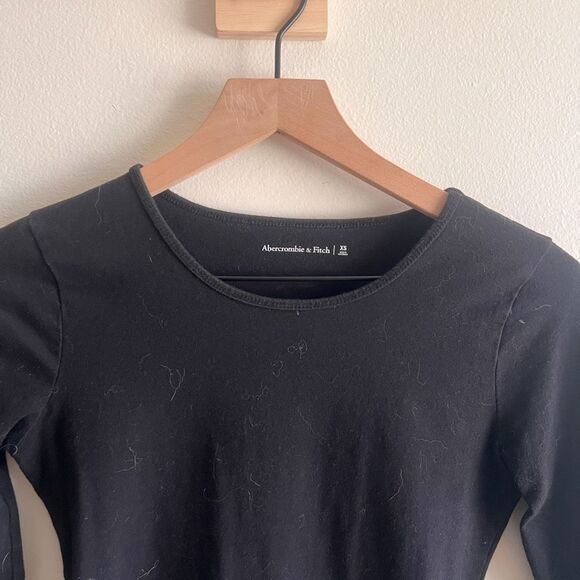 Abercrombie & Fitch Long-Sleeve Cotton-Blend Seamless Fabric Crew Bodysuit Size - Picture 6 of 9